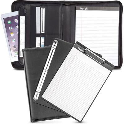 Samsill Paquete de portafolio profesional, incluye portapapeles extraíble, carpeta de anillos redondos de 0.5 pulgadas con cierre seguro y funda para tablet de 10.1 pulgadas, negro, tamaño completo Samsill Paquete de portafolio profesional, incluye portapapeles extraíble, carpeta de anillos redondos de 0.5 pulgadas con cierre seguro y funda para tablet de 10.1 pulgadas, negro, tamaño completo