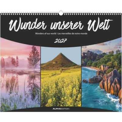 Alpha Wunder unserer Welt 2027: Wandkalender 52x42,5 cm mit 12 Natur- und Kulturschauplätzen, sprachneutralem Kalendarium und Spiralbindung Alpha Wunder unserer Welt 2027: Wandkalender 52x42,5 cm mit 12 Natur- und Kulturschauplätzen, sprachneutralem Kalendarium und Spiralbindung