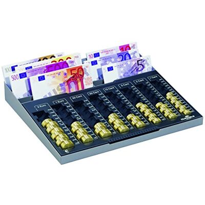 Durable tablero de conteo Euroboard XL con 8 compartimentos para billetes, antracita Durable tablero de conteo Euroboard XL con 8 compartimentos para billetes, antracita
