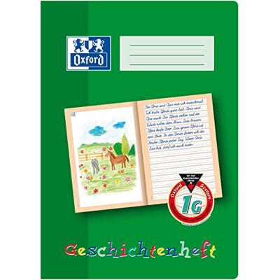 Oxford Cuaderno de caras, A4, alineación 1G, clase 2, sistema de aprendizaje, 16 hojas, 90 g/m2, color verde Oxford Cuaderno de caras, A4, alineación 1G, clase 2, sistema de aprendizaje, 16 hojas, 90 g/m2, color verde