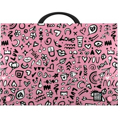 Grafoplas Maletin Escolar con Asa y Cierre de Broche, Polipropileno, Tamaño Folio, 24,5x34,5x4cm, Diseño I Love You Bits & Bobs Pop Up Design, Perfecto para tus Clases Extra Escolares Grafoplas Maletin Escolar con Asa y Cierre de Broche, Polipropileno, Tamaño Folio, 24,5x34,5x4cm, Diseño I Love You Bits & Bobs Pop Up Design, Perfecto para tus Clases Extra Escolares