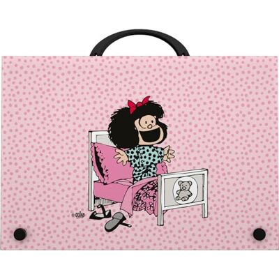 Grafoplas Maletin Escolar con Asa y Cierre de Broche Polipropileno Tamaño Folio 24, 5x34, 5x4cm Colección Papelería Mafalda Morning Grafoplas Maletin Escolar con Asa y Cierre de Broche Polipropileno Tamaño Folio 24, 5x34, 5x4cm Colección Papelería Mafalda Morning