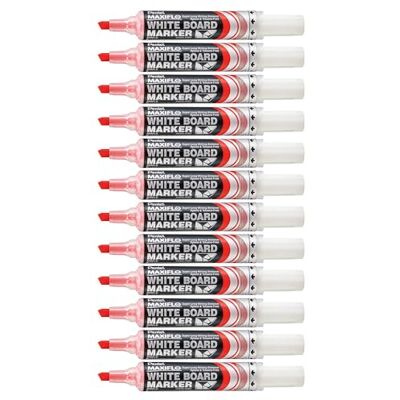 Pentel Maxiflo Borrado en Seco Punta Plana Rotulador Rojo Pentel Maxiflo Borrado en Seco Punta Plana Rotulador Rojo