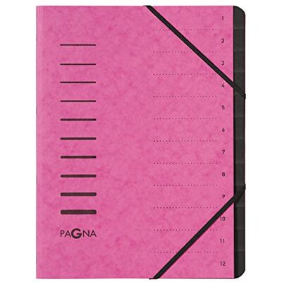 Pagna Carpeta clasificadora, 7 compartimentos, color rosa oscuro Pagna Carpeta clasificadora, 7 compartimentos, color rosa oscuro