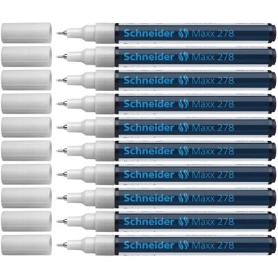 Schneider Marcador Maxx 278, Color blanco, 10 Unidades SH Schneider Marcador Maxx 278, Color blanco, 10 Unidades SH