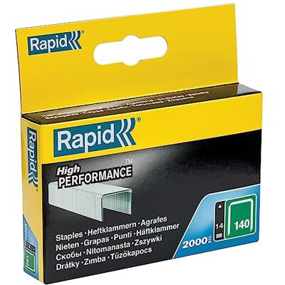 Rapid 2000 Grapas Planas n.140/14 Acero Galvanizado, para Cartón y Plástico Rapid 2000 Grapas Planas n.140/14 Acero Galvanizado, para Cartón y Plástico