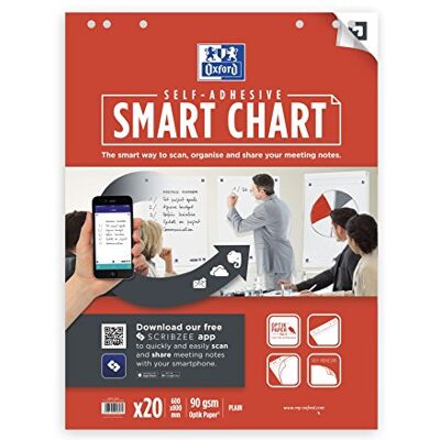 Oxford Papel autoadhesivo para rotafolio (20 hojas por bloc compatible con Scribzee Oxford Papel autoadhesivo para rotafolio (20 hojas por bloc compatible con Scribzee