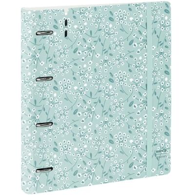 Safta Archivador 4 Anillas 35 mm A4 PP Foam con Recambio 100 Hojas 90g y 5 Separadores, Carpesano Carpeta Anillas A4 Cierre de Goma y Apertura 360°, Azul Claro Estampado Flores Safta Archivador 4 Anillas 35 mm A4 PP Foam con Recambio 100 Hojas 90g y 5 Separadores, Carpesano Carpeta Anillas A4 Cierre de Goma y Apertura 360°, Azul Claro Estampado Flores