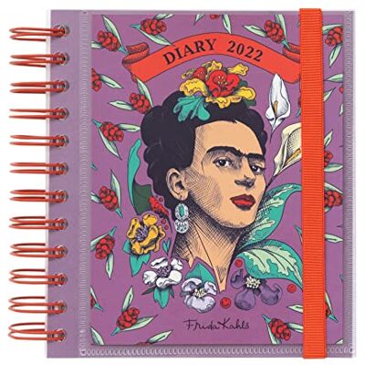 Grupo Erik Agenda anual 2022 Día Página Frida Kahlo Producto con licencia oficial, lila () Grupo Erik Agenda anual 2022 Día Página Frida Kahlo Producto con licencia oficial, lila ()