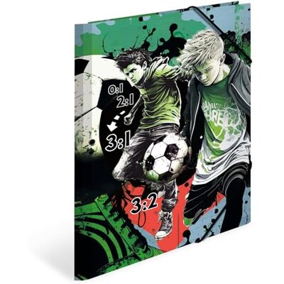 HERMA Carpeta Portafolio A4 Street Soccer, Carpeta de esquina infantil de cartón con impresión interior y banda elástica, carpeta de cartón resistente, para niños y niñas HERMA Carpeta Portafolio A4 Street Soccer, Carpeta de esquina infantil de cartón con impresión interior y banda elástica, carpeta de cartón resistente, para niños y niñas