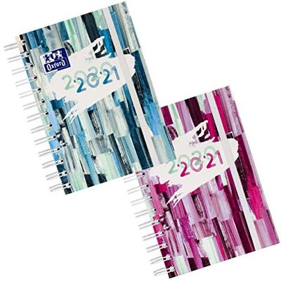 Oxford 20 x Agenda escolar 2020/2021, 10 unidades con 2 colores, 2 páginas = 1 semana 12 x 18, espiral Twin-Wire 80 hojas Oxford 20 x Agenda escolar 2020/2021, 10 unidades con 2 colores, 2 páginas = 1 semana 12 x 18, espiral Twin-Wire 80 hojas