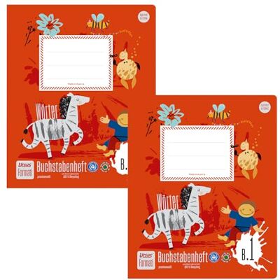 Formati Ursus Libro de cartas B.1 Quart, 14 hojas forradas preimpresas en fuente impresa y campo de dibujo, paquete de 2 unidades, hecho de papel 100% reciclado Formati Ursus Libro de cartas B.1 Quart, 14 hojas forradas preimpresas en fuente impresa y campo de dibujo, paquete de 2 unidades, hecho de papel 100% reciclado