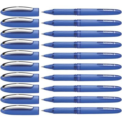 Schneider Pack de 10 Rollerball plumas con tinta líquida (no retráctil-Blue Schneider Pack de 10 Rollerball plumas con tinta líquida (no retráctil-Blue