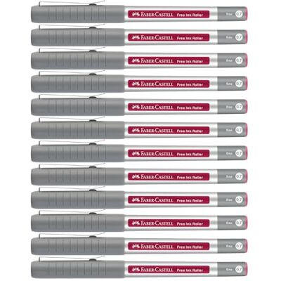 Faber-Castell Rotulador de tinta Free Ink rojo vino, 12 rotuladores de 0,4 mm, rotulador de tinta indeleble Faber-Castell Rotulador de tinta Free Ink rojo vino, 12 rotuladores de 0,4 mm, rotulador de tinta indeleble