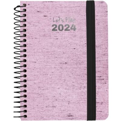 Grafoplas Agenda Espiral Pequeña 2024 A6 Ecojeans Rosa Español Semana Vista 10, 5x14, 9cm Espiral Tapa Dura Forrada Denim Reciclado Cierre Elástico Grafoplas Agenda Espiral Pequeña 2024 A6 Ecojeans Rosa Español Semana Vista 10, 5x14, 9cm Espiral Tapa Dura Forrada Denim Reciclado Cierre Elástico