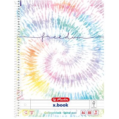 herlitz Bloc de notas en espiral A4, 80 hojas rayadas (estilo 27 a rayas) – New Batic Freedom – Pack de 1 herlitz Bloc de notas en espiral A4, 80 hojas rayadas (estilo 27 a rayas) – New Batic Freedom – Pack de 1