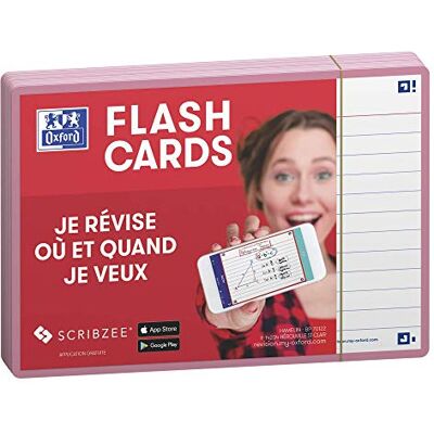 Oxford Flash 2.0 Lote de 80 tarjetas de flash (A6, 80 unidades), color rosa A6 Oxford Flash 2.0 Lote de 80 tarjetas de flash (A6, 80 unidades), color rosa A6
