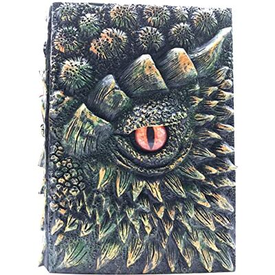 Generic Cuaderno mágico de ojo de dragón, 800 g, cuaderno de escritura artístico 3D, cuaderno A5 de piel, con relieve vintage, diario de viaje, dorado Generic Cuaderno mágico de ojo de dragón, 800 g, cuaderno de escritura artístico 3D, cuaderno A5 de piel, con relieve vintage, diario de viaje, dorado