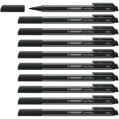 STABILO pointMax Fineliner Medio Negro - Rotulador STABILO pointMax Fineliner Medio Negro - Rotulador