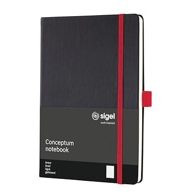 Sigel Cuaderno premium a líneas, A5, tapa dura, negro, rojo Conceptum Sigel Cuaderno premium a líneas, A5, tapa dura, negro, rojo Conceptum