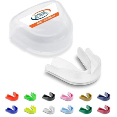 GAME GUARD protector bucal para hervir y morder/protector de encías protector bucal moldeable/protectores de encías júnior/niños/jóvenes Aprobado por CE, deportes escolares, fútbol, rugby GAME GUARD protector bucal para hervir y morder/protector de encías protector bucal moldeable/protectores de encías júnior/niños/jóvenes Aprobado por CE, deportes escolares, fútbol, rugby
