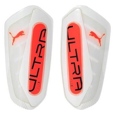 PUMA ULTRA Flex Sleeve, Espinilleras Unisexo, White-Glowing Red, S PUMA ULTRA Flex Sleeve, Espinilleras Unisexo, White-Glowing Red, S