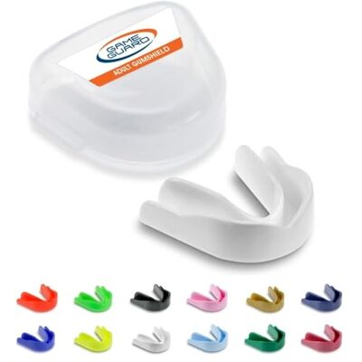 GAME GUARD protector bucal para hervir y morder/protector de encías protector bucal moldeable/protectores de encías júnior/niños/jóvenes Aprobado por CE, deportes escolares, fútbol, rugby GAME GUARD protector bucal para hervir y morder/protector de encías protector bucal moldeable/protectores de encías júnior/niños/jóvenes Aprobado por CE, deportes escolares, fútbol, rugby