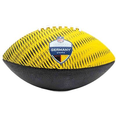 Wilson Balón de Fútbol Americano NFL Germany Games Tailgate, Textura con Costuras Robustas, Elaborado Expertamente para Agarre Superior y Resistencia, Color: Negro/Rojo/Amarillo, Tamaño Junior Wilson Balón de Fútbol Americano NFL Germany Games Tailgate, Textura con Costuras Robustas, Elaborado Expertamente para Agarre Superior y Resistencia, Color: Negro/Rojo/Amarillo, Tamaño Junior