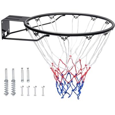 VEVOR Aro de Baloncesto Diámetro Exterior 483 mm Canasta de Baloncesto de Acero al Carbono con Red Pieza de Repuesto de Portería de Baloncesto Montada en Pared para Entrenamiento de Baloncesto, Negro VEVOR Aro de Baloncesto Diámetro Exterior 483 mm Canasta de Baloncesto de Acero al Carbono con Red Pieza de Repuesto de Portería de Baloncesto Montada en Pared para Entrenamiento de Baloncesto, Negro