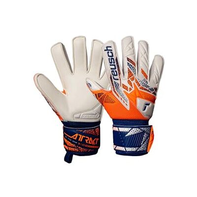 Reusch Attrakt Silver Junior Guantes de Portero Antideslizantes para niños y jóvenes, Guantes de fútbol adecuados para Todas Las Condiciones climáticas y Superficies de Campo, Naranja-Azul, Talla 4 Reusch Attrakt Silver Junior Guantes de Portero Antideslizantes para niños y jóvenes, Guantes de fútbol adecuados para Todas Las Condiciones climáticas y Superficies de Campo, Naranja-Azul, Talla 4