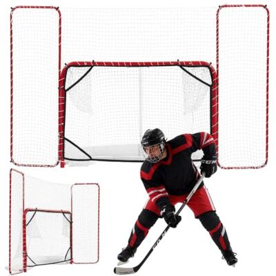 VEVOR Juego de Portería de Hockey Callejero Red de Protección y Objetivos, 307 x 183 cm, Portátil y Ligera, Marco Reforzado, para Entrenamiento y Partidos Diarios, Duradera para Interior y Exterior VEVOR Juego de Portería de Hockey Callejero Red de Protección y Objetivos, 307 x 183 cm, Portátil y Ligera, Marco Reforzado, para Entrenamiento y Partidos Diarios, Duradera para Interior y Exterior