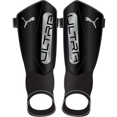 PUMA ULTRA Light Ankle, Espinilleras Unisexo, Black- Silver, M PUMA ULTRA Light Ankle, Espinilleras Unisexo, Black- Silver, M