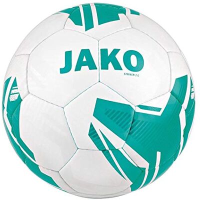 JAKO Striker 2.0 Ms Lightball Balón de fútbol, Color Blanco y Turquesa JAKO Striker 2.0 Ms Lightball Balón de fútbol, Color Blanco y Turquesa