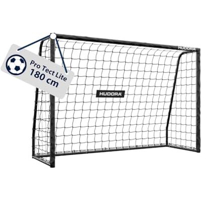 Hudora Portería de fútbol Pro Tect 180 Lite – portería de fútbol con Bastidor Acolchado para Exteriores – Montaje rápido con Sistema Clic – Estructura de Acero Resistente para niños y jóvenes – Negro Hudora Portería de fútbol Pro Tect 180 Lite – portería de fútbol con Bastidor Acolchado para Exteriores – Montaje rápido con Sistema Clic – Estructura de Acero Resistente para niños y jóvenes – Negro