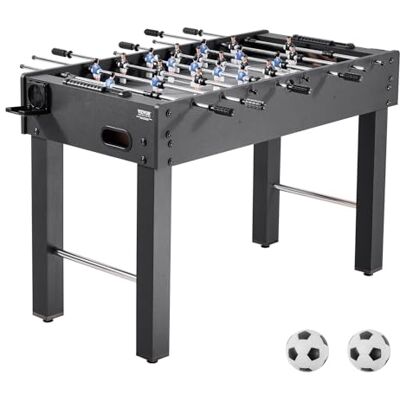 VEVOR Mesa de Futbolín, Tamaño Estándar, Ideal para Interiores, Hogar, Familia y Sala de Juegos, Juego de Fútbol Resistente, Incluye 2 Pelotas, Marcador y 2 Portavasos, 1212 x 610 x 838 mm, Negro VEVOR Mesa de Futbolín, Tamaño Estándar, Ideal para Interiores, Hogar, Familia y Sala de Juegos, Juego de Fútbol Resistente, Incluye 2 Pelotas, Marcador y 2 Portavasos, 1212 x 610 x 838 mm, Negro