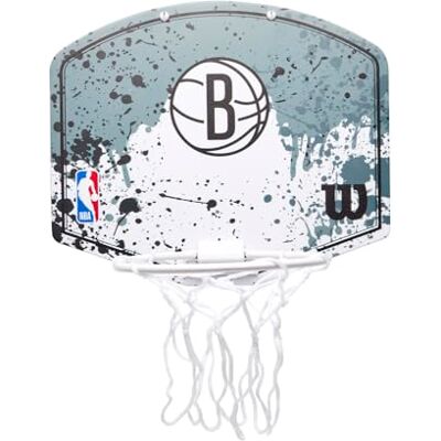 Wilson Mini Aro de Baloncesto Brooklyn Nets, Gris Wilson Mini Aro de Baloncesto Brooklyn Nets, Gris
