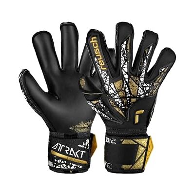 Reusch Attrakt Gold X Evolution Cut Finger Support Guantes de portero para adultos con corte evolutivo y protección para los dedos Reusch Attrakt Gold X Evolution Cut Finger Support Guantes de portero para adultos con corte evolutivo y protección para los dedos
