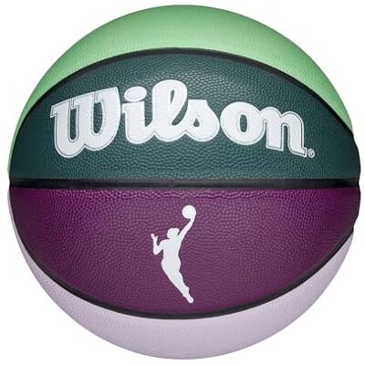 Wilson Balón de Baloncesto WNBA Heir Wow, Morado/Turquesa, Tamaño 6 Wilson Balón de Baloncesto WNBA Heir Wow, Morado/Turquesa, Tamaño 6