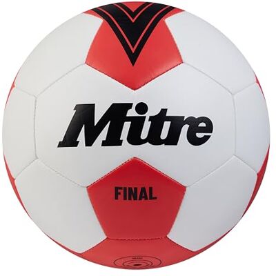 Mitre Final Balón de fútbol recreativo, Ideal para niños, Regalo de fútbol, Talla 3, Blanco/Rojo Mitre Final Balón de fútbol recreativo, Ideal para niños, Regalo de fútbol, Talla 3, Blanco/Rojo