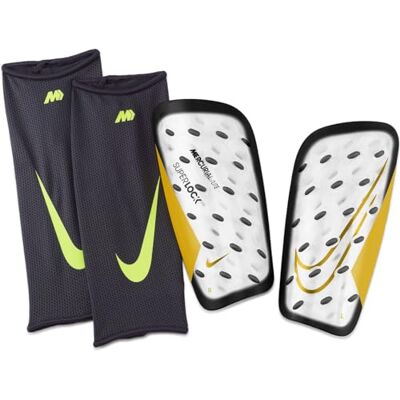 Nike Espinilleras Unisex Nk Merc Lite Suplck – Fa22, Blanco/Negro/MTLC Gold Coin, , S Nike Espinilleras Unisex Nk Merc Lite Suplck – Fa22, Blanco/Negro/MTLC Gold Coin, , S