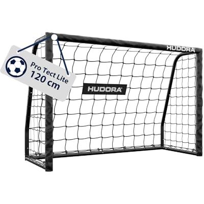 Hudora Portería de fútbol Pro Tect 120 Lite – portería de fútbol con Bastidor Acolchado para Exteriores – Montaje rápido con Sistema Clic – Estructura de Acero Resistente para niños y jóvenes – Negro Hudora Portería de fútbol Pro Tect 120 Lite – portería de fútbol con Bastidor Acolchado para Exteriores – Montaje rápido con Sistema Clic – Estructura de Acero Resistente para niños y jóvenes – Negro