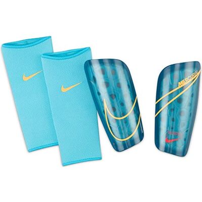 Nike Unisex – Adultos Mercurial Lite Espinilleras Chlorine Blue/Siren Red/Laser, M Nike Unisex – Adultos Mercurial Lite Espinilleras Chlorine Blue/Siren Red/Laser, M
