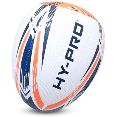 Hy-Pro Pelota de Rugby de Rebote, tamaño 5, Goma sintética, Agarre de Doble Grano, Cosida a Mano, vejiga de látex Duradera, Ideal para Entrenamiento de Habilidades de Paso y manejo, Blanco/Azul Hy-Pro Pelota de Rugby de Rebote, tamaño 5, Goma sintética, Agarre de Doble Grano, Cosida a Mano, vejiga de látex Duradera, Ideal para Entrenamiento de Habilidades de Paso y manejo, Blanco/Azul
