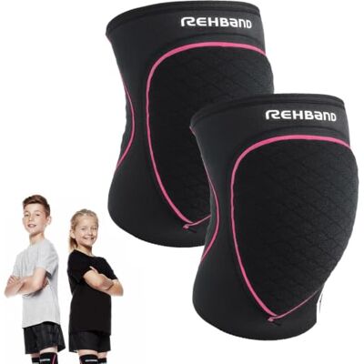 Rehband Rodilleras para niños (S, M, L) 1 par de rodilleras para voleibol y balonmano, cómodo y de alta protección Rehband Rodilleras para niños (S, M, L) 1 par de rodilleras para voleibol y balonmano, cómodo y de alta protección