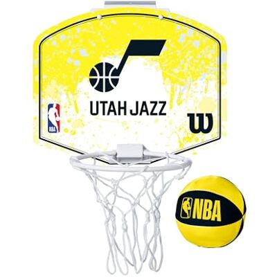 Wilson Canasta de Baloncesto Mini NBA Team, Tamaño Compacto y Construcción Resistente, Instalación Fácil y Diseño Dinámico, Color: Amarillo Wilson Canasta de Baloncesto Mini NBA Team, Tamaño Compacto y Construcción Resistente, Instalación Fácil y Diseño Dinámico, Color: Amarillo