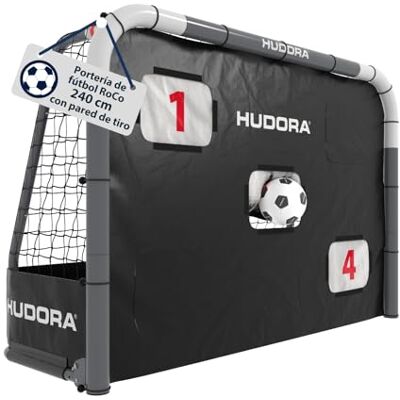 Hudora Portería de fútbol ROCO 240 con portería (2 en 1) – Sistema Flexible de Tiro de Objetivo – Resistente a la Intemperie, Plegable y Estable – para niños y Adultos – Incluye podómetro y Aperturas Hudora Portería de fútbol ROCO 240 con portería (2 en 1) – Sistema Flexible de Tiro de Objetivo – Resistente a la Intemperie, Plegable y Estable – para niños y Adultos – Incluye podómetro y Aperturas