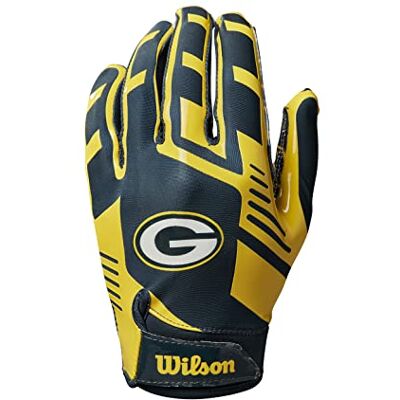Wilson Guantes NFL Team Super Grip, Talla única para jóvenes, Silicona/Licra elástica Wilson Guantes NFL Team Super Grip, Talla única para jóvenes, Silicona/Licra elástica