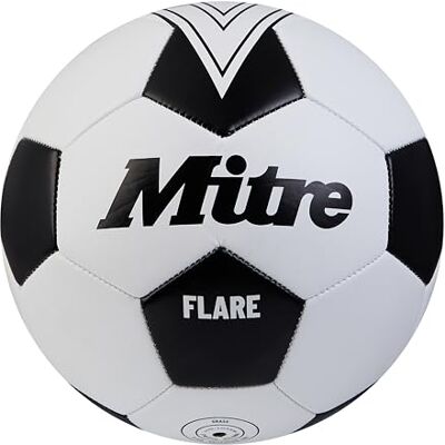 Mitre Flare Balón de fútbol recreativo, Regalo de fútbol Ideal para niños, Talla 5, Negro/Blanco Mitre Flare Balón de fútbol recreativo, Regalo de fútbol Ideal para niños, Talla 5, Negro/Blanco