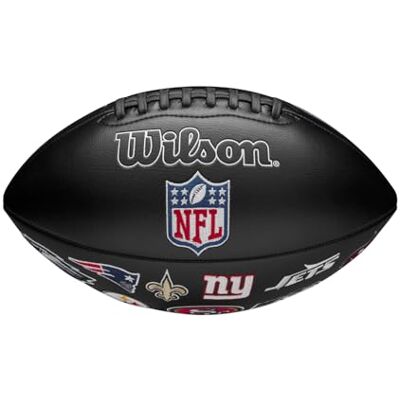 Wilson Balón Fútbol Americano NFL Parche Equipos, Negro Wilson Balón Fútbol Americano NFL Parche Equipos, Negro