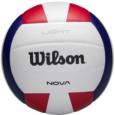 Wilson Balón de VoleibolNova Light, Diseñado para la Excelencia, con Sello de Presión, Juego Interior, Color: Blanco/Rojo/Azul Marino, Tamaño Oficial Wilson Balón de VoleibolNova Light, Diseñado para la Excelencia, con Sello de Presión, Juego Interior, Color: Blanco/Rojo/Azul Marino, Tamaño Oficial
